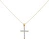 Gold Plated Silver Cubic Zirconia Cross Pendant And Chain 18"