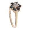 9ct Yellow Gold 0.02ct Diamond And Sapphire Cluster Ring