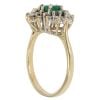 18ct Yellow Gold 0.80ct Diamond and Emerald Cluster Ring