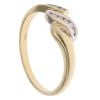 18ct Yellow Gold 0.05ct Diamond And Emerald Crossover Ring