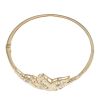 18ct Yellow Gold Cubic Zirconia Fancy Hinged Bangle