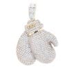 9ct Yellow Gold Cubic Zirconia Pair Of Boxing Gloves Pendant