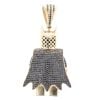 9ct Yellow Gold Black Cubic Zirconia Batman Figure Pendant