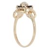 9ct Yellow Gold Patterned Opal and Sapphire Cluster Ring
