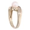 9ct Yellow Gold Pearl Single Stone Twist Ring