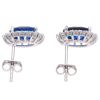 Silver Cubic Zirconia Blue Cluster Earrings by Icesia