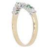 9ct Yellow Gold Cubic Zirconia and Green Gemstone Wishbone Ring