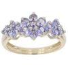 9ct Yellow Gold Tanzanite Cluster Ring
