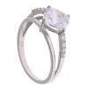 Silver Cubic Zirconia Single Stone Ring by Icesia