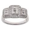 18ct White Gold 0.40ct Brilliant And Baguette Cut Diamond Cluster Ring