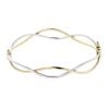9ct Yellow and White Gold Hinged Twisted Bangle
