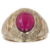 9ct Yellow Gold Red Cabochon College Ring