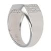 Silver Cubic Zirconia Rectangular Signet Ring By Icesia