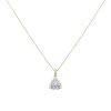14ct Yellow Gold 0.40ct Diamond Cluster Pendant and Chain 18"