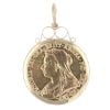 9ct Yellow Gold 1894 Victoria Half Sovereign Coin Pendant