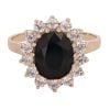 9ct Yellow Gold Cubic Zirconia and Sapphire Cluster Ring