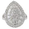 18ct White Gold 2.00ct Baguette and Brilliant Cut Cluster Ring