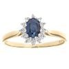 9ct Yellow Gold Sapphire and Diamond Cluster Ring