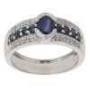 9ct White Gold 0.10ct Diamond and Sapphire Fancy Ring