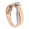 14ct Yellow and White Gold Patterned Crossover Ring