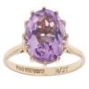 9ct Yellow Gold Amethyst Single Stone Ring