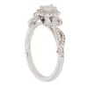 18ct White Gold 0.70ct Emerald and Brilliant Cut Diamond Cluster Ring