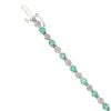 9ct White Gold 0.80ct Diamond and Emerald Cluster Bracelet 7"