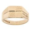 9ct Yellow Gold Diamond Cut Patterned Signet Ring