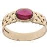 9ct Yellow Gold Ruby Cabochon Celtic Ring