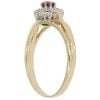 18ct Yellow Gold 0.15ct Diamond and Ruby Cluster Ring