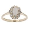 9ct Yellow Gold 0.15ct Diamond and Opal Cluster Ring