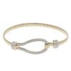 9ct Yellow Gold Cubic Zirconia Twist Patterned Hinged Bangle