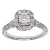 Platinum 1.28ct Radiant And Brilliant Cut Diamond Cluster Ring