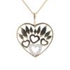 9ct Yellow Gold 0.14ct Diamond Hearts Pendant and Chain 18"