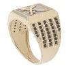 14ct Yellow Gold Cubic Zirconia Sword Signet Ring