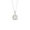 Sterling Silver Square Cubic Zirconia Halo Pendant