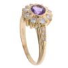 18ct Yellow Gold 0.40ct Diamond and Amethyst Cluster Ring