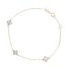 9ct Yellow Gold Mother Of Pearl Petal Bracelet 7.5"