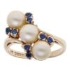 9ct Yellow Gold Sapphire And Pearl Ring