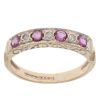 9ct Yellow Gold Ruby And Cubic Zirconia Half Eternity Ring
