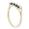 9ct Yellow Gold Sapphire And Cubic Zirconia Two Row Wishbone Ring
