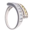 9ct White Gold Yellow Gemstone And Cubic Zirconia Ring