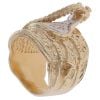 9ct Yellow Gold Cubic Zirconia Saddle Ring