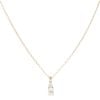 9ct Yellow Gold Cubic Zirconia Two Stone Pendant and Chain 18"