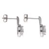 Silver Cubic Zirconia Halo Drop Stud Earrings