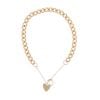 9ct Yellow Gold Heart Clasp Charm Bracelet 7"