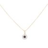 18ct Yellow Gold 0.30ct Brilliant Cut Diamond And Sapphire Cluster Pendant And Chain 16"