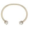 9ct Yellow Gold Pearl Plain Torque Bangle