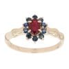 9ct Yellow Gold Sapphire and Ruby Cluster Ring