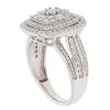 9ct White Gold 0.90ct Brilliant Cut Diamond Cluster Ring
